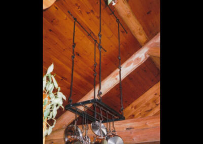 Pot rack by Live Iron Forge.